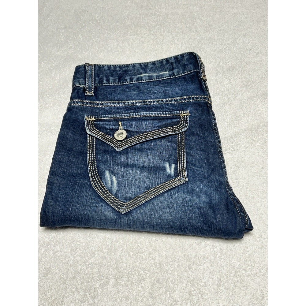 Women's Guess Jeans  Flirty Boot Cut Stretch Dark Wash Y2K Waist‎ 30 Size 10